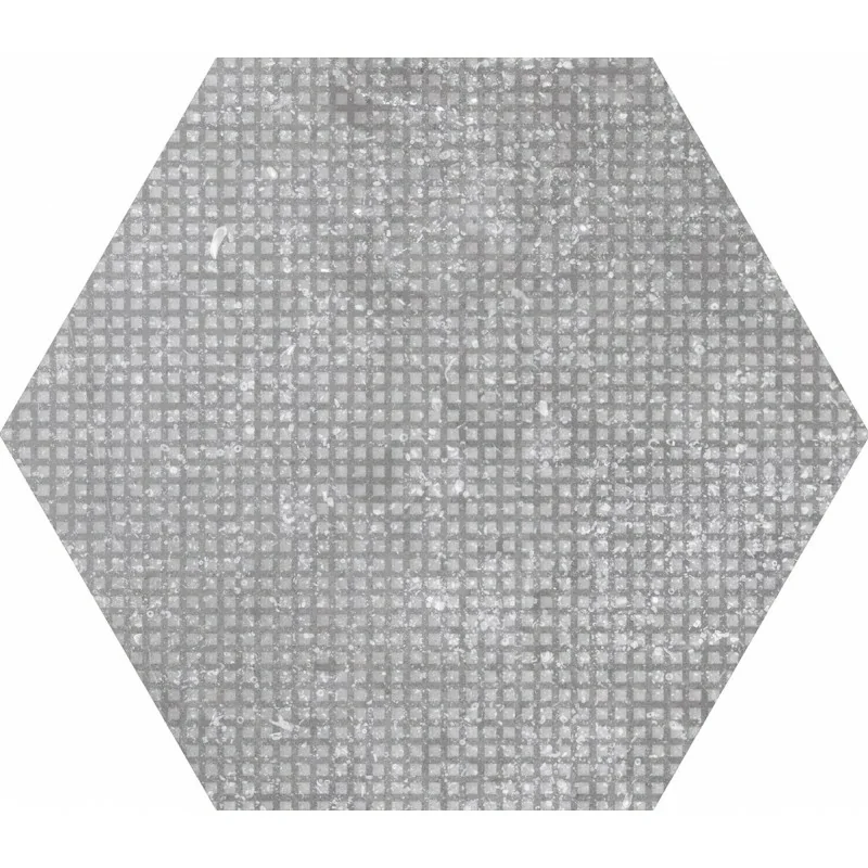 8435404921217 EQUIPE Coralstone Hexagon Melange Grey EQ 23584 Gres Mat. 29,2x25,4 G1
