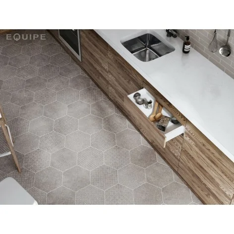 8435404921217 EQUIPE Coralstone Hexagon Melange Grey EQ 23584 Gres Mat. 29,2x25,4 G1