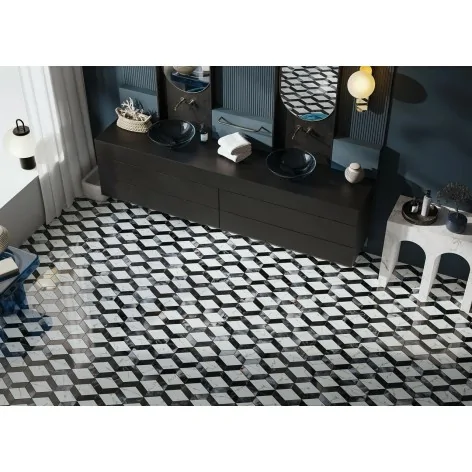 5903313358637 Sklep Płytki Mozaika Gresowa Polerowana Czarny biały marmur CERRAD Calmness Diamond Mix Mozaika Poler 25,7x20,5
