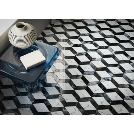 5903313358637 Sklep Płytki Mozaika Gresowa Polerowana Czarny biały marmur CERRAD Calmness Diamond Mix Mozaika Poler 25,7x20,5
