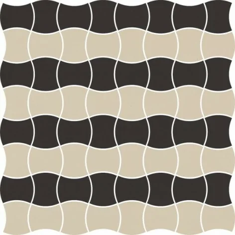 5900144099906 PARADYŻ Modernizm Nero Mozaika Prasowana Mix B Mat. K.3,6x4,4 30,86x30,86 30x30 M-P-309X309-1-MODM.NEMXB