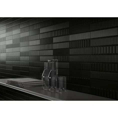 5904584187193 Sklep Płytki PARADYŻ Duo Tonne Black Płytka Ścienna Cegiełka Struktura C Mat. 6,5x29,8 SS--065X298-1-DUTO.BKC