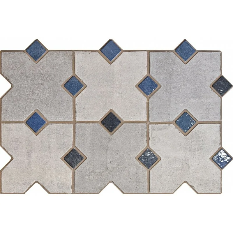 Płytki Gresowe matowe Hiszpańskie Vintage Patchwork BESTILE Ruanes Grey Płytka Podłogowa 40x60 G1