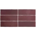 8435404943141 Sklep Płytki Hiszpańskie EQUIPE Magma Burgundy EQ 24967 Płytka Ścienna Cegiełka Mat. 6,5x20 Kafelki 10x20