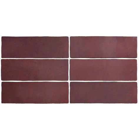 8435404943141 Sklep Płytki Hiszpańskie EQUIPE Magma Burgundy EQ 24967 Płytka Ścienna Cegiełka Mat. 6,5x20 Kafelki 10x20