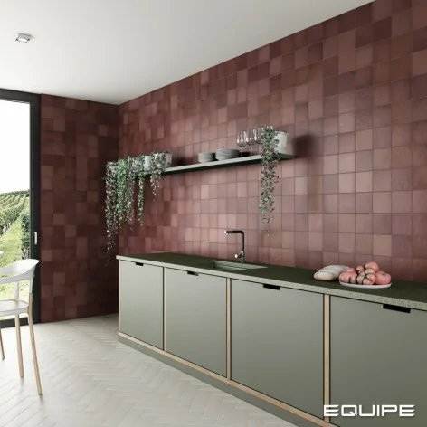 8435404943141 Sklep Płytki Hiszpańskie EQUIPE Magma Burgundy EQ 24967 Płytka Ścienna Cegiełka Mat. 6,5x20 Kafelki 10x20