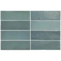 8435404943004 Sklep Płytki Kafelki Hiszpańskie EQUIPE Magma Aquamarina EQ 24966 Płytka Ścienna Cegiełka Mat. 6,5x20 Niebieska