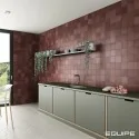 8435404934880 Sklep Płytki Hiszpańskie Kafelki EQUIPE Magma Burgundy EQ 24977 Płytka Ścienna Cegiełka Mat. 13,2x13,2 10x10 Bordo