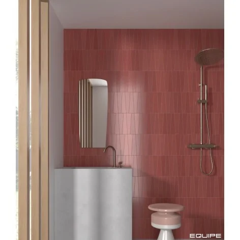 Sklep Płytki EQUIPE Bamboo Granada EQ 32452 Płytka Ścienna Cegiełka Trapezowa Mat. 5,6x22,4 Hiszpańskie kafelki Bordowe Czerwone