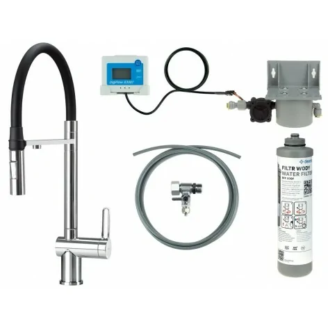 5907650895787 DEANTE Magnetic Bateria Kuchenna z Zestawem do Filtracji Wody z Elastyczną Wylewką Chrom BRMF075M