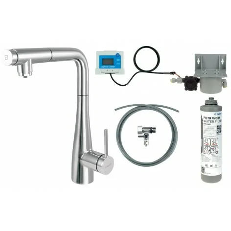 5907650895961 DEANTE Eridan Bateria Kuchenna z Zestawem do Filtracji Wody z Wyciąganą Wylewką - Chrom - BREF075M