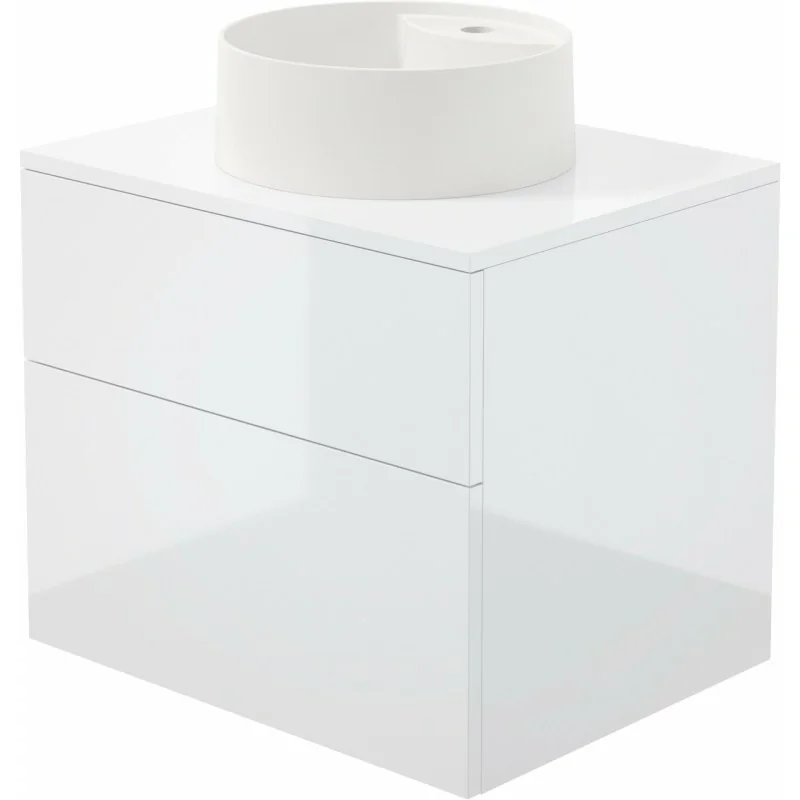 5908212009420 DEANTE Prizma Szafka Umywalkowa z Umywalką Granitową - 360 mm - Biały Połysk - SD6B6SAU4B - Meble Łazienkowe