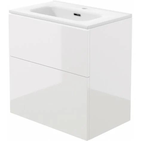 5908212000984 DEANTE Prizma Szafka Umywalkowa z Umywalką - 60 cm - Biały Połysk - ST6U6U6U6M - Meble Łazienkowe
