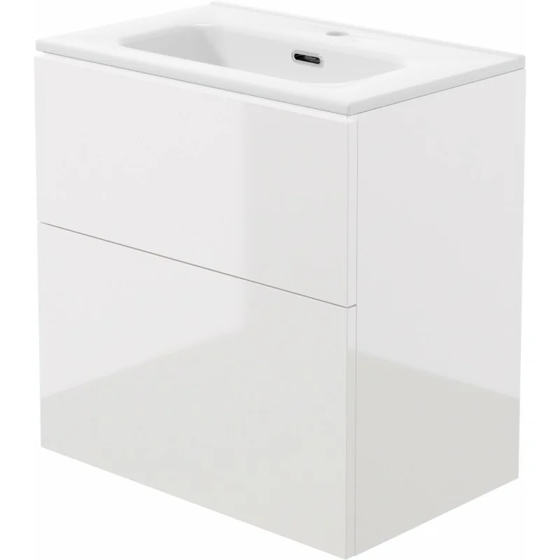 5908212000984 DEANTE Prizma Szafka Umywalkowa z Umywalką - 60 cm - Biały Połysk - ST6U6U6U6M - Meble Łazienkowe