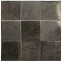 8435081436790 Czarne kafelki hiszpańskie EQUIPE Bohemian Charcoal EQ 32336 Płytka Cegiełka Połysk 10x10