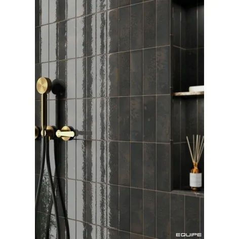 8435081436790 Czarne kafelki hiszpańskie EQUIPE Bohemian Charcoal EQ 32336 Płytka Cegiełka Połysk 10x10