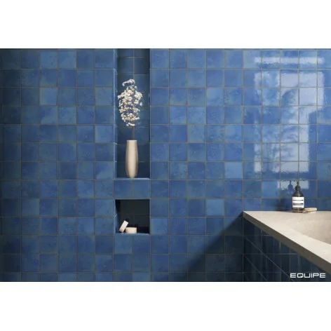 8435081436776 Niebieskie Hiszpańskie Kafelki EQUIPE Bohemian Dark Blue EQ 32334 Płytka Cegiełka Połysk 10x10 Płytki Łazienkowe