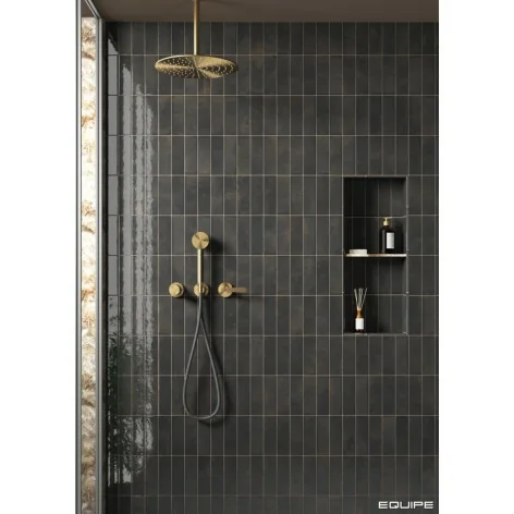 8435081436868 Sklep Hiszpańskie Kafelki EQUIPE Bohemian Charcoal EQ 32343 Płytka Cegiełka Połysk 6x18,6 Czarne