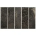 8435081436868 Sklep Hiszpańskie Kafelki EQUIPE Bohemian Charcoal EQ 32343 Płytka Cegiełka Połysk 6x18,6 Czarne