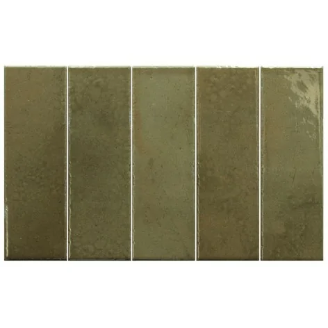 8435081436851 Hiszpańskie zielone kafelki EQUIPE Bohemian Bronze Green EQ 32342 Płytka Cegiełka Połysk 6x18,6 Cegiełki