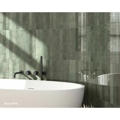 8435081430330 Hiszpańskie Kafelki Łazienkowe EQUIPE Verticale Oakmoss EQ 31928 Płytka Ścienna Cegiełka Połysk 5x40