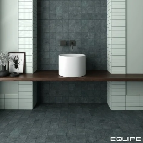 8435081414033 Hiszpańskie kafelki podłogowe EQUIPE Stage Denim EQ 31391 Płytka Gresowa Cegiełka Mat. 10x10 niebieskie