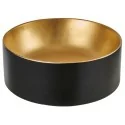 5907798720187 Sklep Ceramika Łazienkowa INVENA Umywalka Nablatowa KOS 42 cm Czarno Złota CE-38-017-C czarno-złota