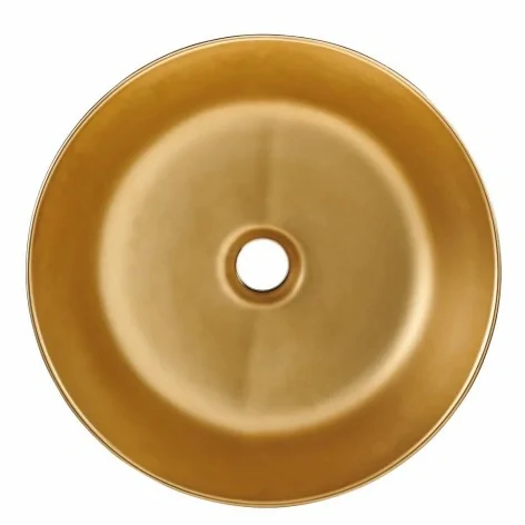 5907798720187 Sklep Ceramika Łazienkowa INVENA Umywalka Nablatowa KOS 42 cm Czarno Złota CE-38-017-C czarno-złota