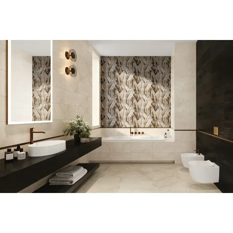 5900199285972 TUBĄDZIN (Domino) Pietra Aurea Leaves Dekor Ścienny 2-elementowy Połysk 61,8x60,8 DS-02-836-0618-0608-1-008