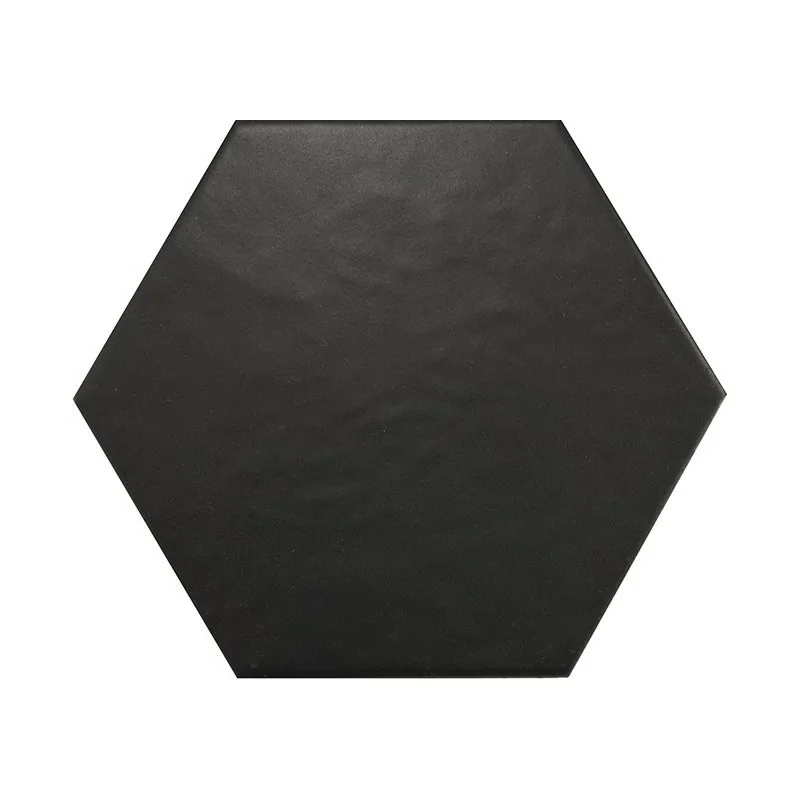8435404933296 EQUIPE Hexatile Negro Mate EQ 20338 Płytka Gresowa Mat. 17,5x20 hiszpańskie czarne kafelki podłogowe