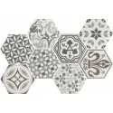 8435404933203 EQUIPE Hexatile Harmony B&W EQ 21357 Płytka Gresowa Mat. 17,5x20 Hiszpańskie kafelki patchwork podłogowe