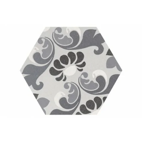 8435404933203 EQUIPE Hexatile Harmony B&W EQ 21357 Płytka Gresowa Mat. 17,5x20 Hiszpańskie kafelki patchwork podłogowe