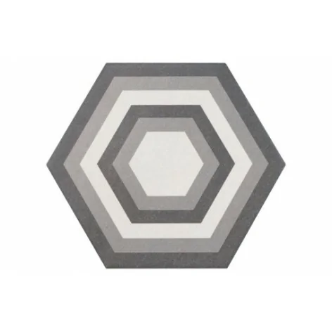 8435404933203 EQUIPE Hexatile Harmony B&W EQ 21357 Płytka Gresowa Mat. 17,5x20 Hiszpańskie kafelki patchwork podłogowe