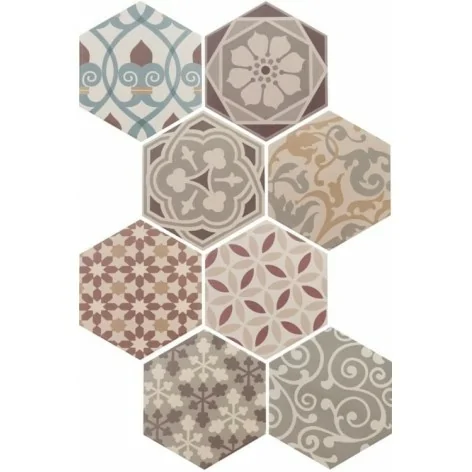 8435404933210 EQUIPE Hexatile Harmony Colours EQ 21356 Płytka Gresowa Mat. 17,5x20 Hiszpańskie kafelki podłogowe patchwork