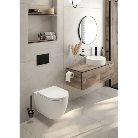 5907650830870 DEANTE Round Lustro Wiszące w Ramie - Okrągłe - Nero - ADR_N831 - LUSTRO ŁAZIENKOWE - LUSTRA ŁAZIENKOWE