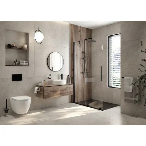 5907650830870 DEANTE Round Lustro Wiszące w Ramie - Okrągłe - Nero - ADR_N831 - LUSTRO ŁAZIENKOWE - LUSTRA ŁAZIENKOWE