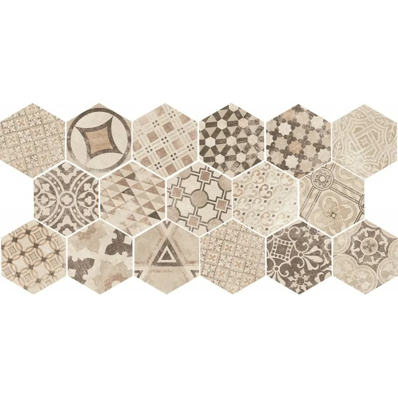 8435404933050 EQUIPE Hexatile Cement Garden Sand EQ 22098 Płytka Gresowa Mat. 17,5x20 Hiszpańskie kafelki podłogowe