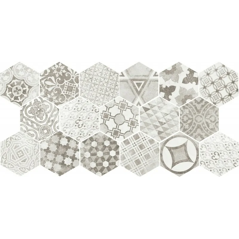 8435404933043 EQUIPE Hexatile Cement Garden Grey EQ 22099 Płytka Gresowa Mat. 17,5x20 Hiszpańskie kafelki podłogowe