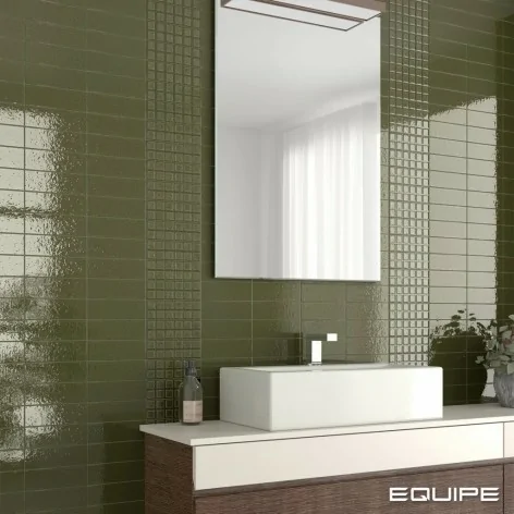 8435081407516 EQUIPE Kalma Selva EQ 30734 Płytka Cegiełka Ścienna Błyszcząca 6x18,6 Hiszpańskie kafelki zielone połysk