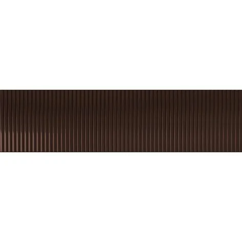 5900199287204 TUBĄDZIN Groove Brown Gloss 1 STR Płytka Ścienna Struktura Poler 7,8x29,8 Płytki Cegiełki Ceramika Tubądzin