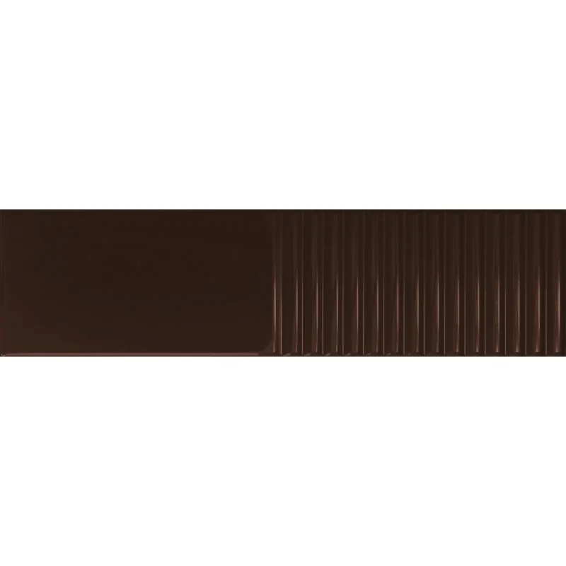 5900199287235 TUBĄDZIN Groove Brown Gloss 2 STR Płytka Ścienna Struktura Poler 7,8x29,8 Płytki Cegiełki Ceramika Tubądzin 5900199287235 TUBĄDZIN Groove Brown Gloss 2 STR Płytka Ścienna Struktura Poler 7,8x29,8 Płytki Cegiełki Ceramika Tubądzin