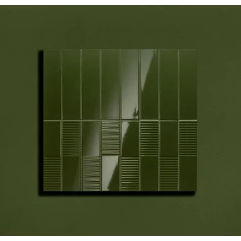 5900199287419 TUBĄDZIN Groove Olive 2 Gloss STR Płytka Ścienna Poler 7,8x29,8 Płytki Cegiełki Ceramika Tubądzin sklep