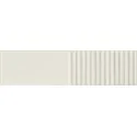 5903238075060 TUBĄDZIN Groove White Sugar 2 STR Płytka Ścienna Struktura Połysk 7,8x29,8 298x78 Płytki Cegiełki Tubądzin