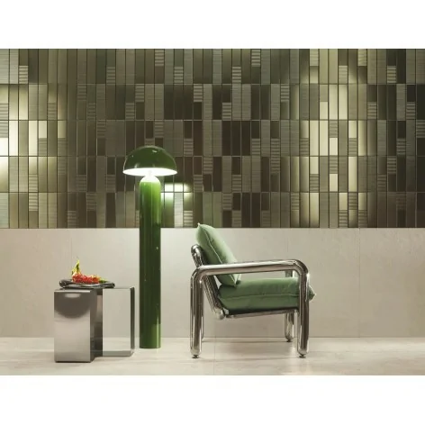 5900199287594 TUBĄDZIN Groove Metalic 2 STR Płytka Ścienna Struktura Połysk 7,8x29,8 Płytki Cegiełki Ceramika Tubądzin