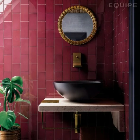 8435404938291 Hiszpańskie Kafelki łazienkowe EQUIPE Village Aubergine EQ 25624 Płytka Ścienna Połysk 13,2x13,2 flizy