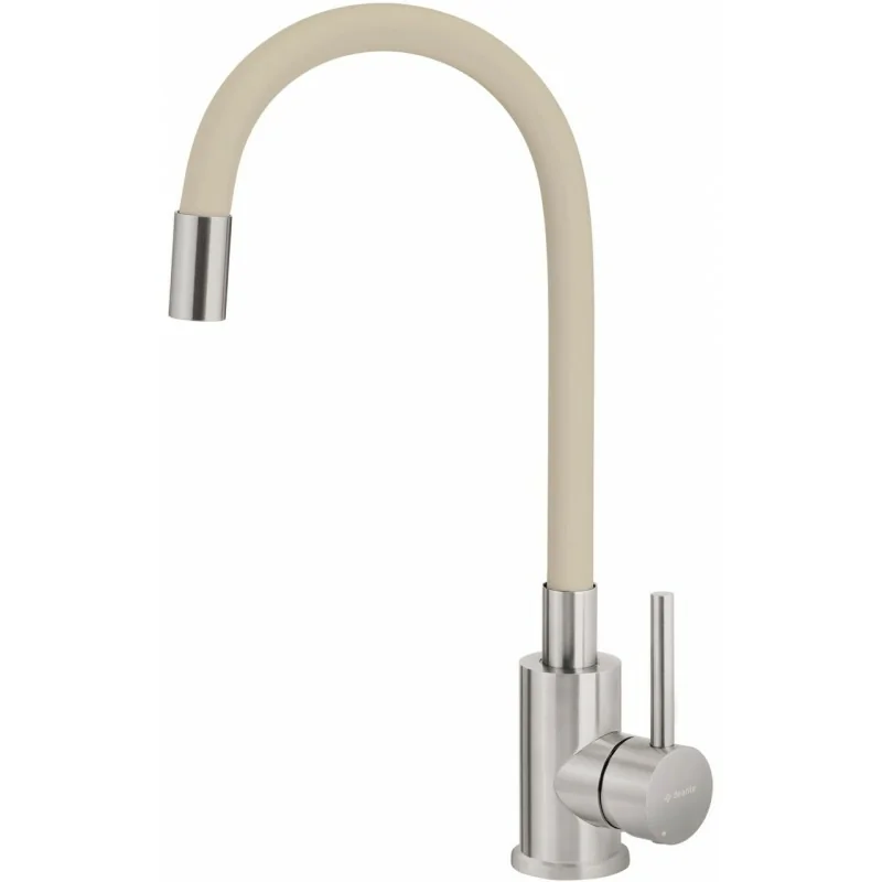 5907650859192 Armatura DEANTE Luno Bateria Kuchenna z Giętą Wylewką - Beż + Stal szczotkowana - BOC_5720 - Tania Armatura
