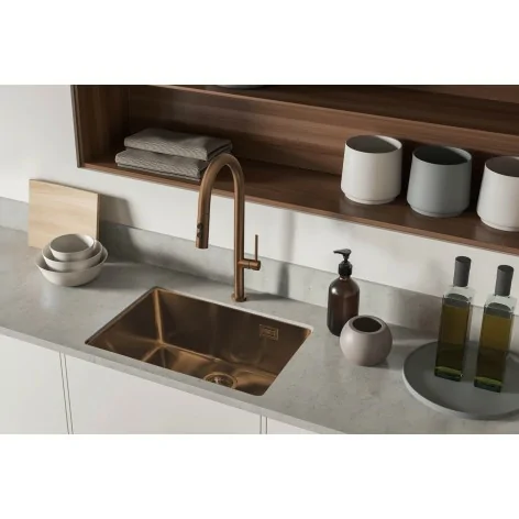 5907650892755 Sklep DEANTE Olfato Bateria Kuchenna z Wyciąganą Wylewką - 2 Rodzaje Strumienia - Brąz Szczotkowany - BQO_C72M