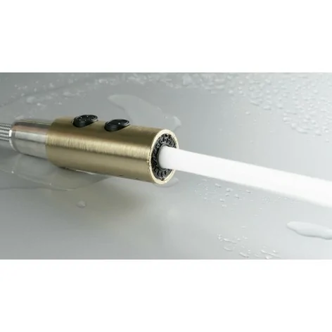 5907650858614 DEANTE Olfato Bateria Kuchenna z Wyciąganą Wylewką - 2 Rodzaje Strumienia - Złoty Szczotkowany - BQO_R72M