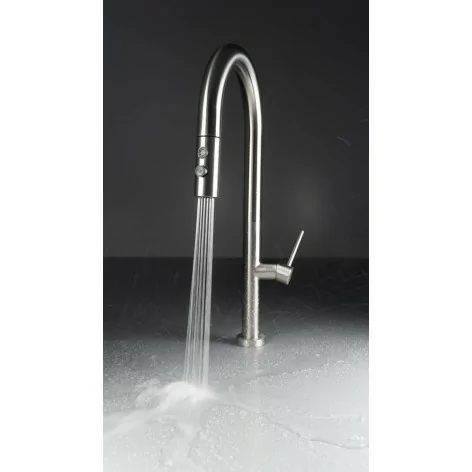 5907650858591 DEANTE Olfato Bateria Kuchenna z Wyciąganą Wylewką - 2 Rodzaje Strumienia - Stal Szczotkowana - BQO_F72M