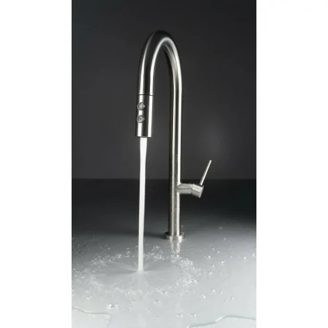 5907650858591 DEANTE Olfato Bateria Kuchenna z Wyciąganą Wylewką - 2 Rodzaje Strumienia - Stal Szczotkowana - BQO_F72M